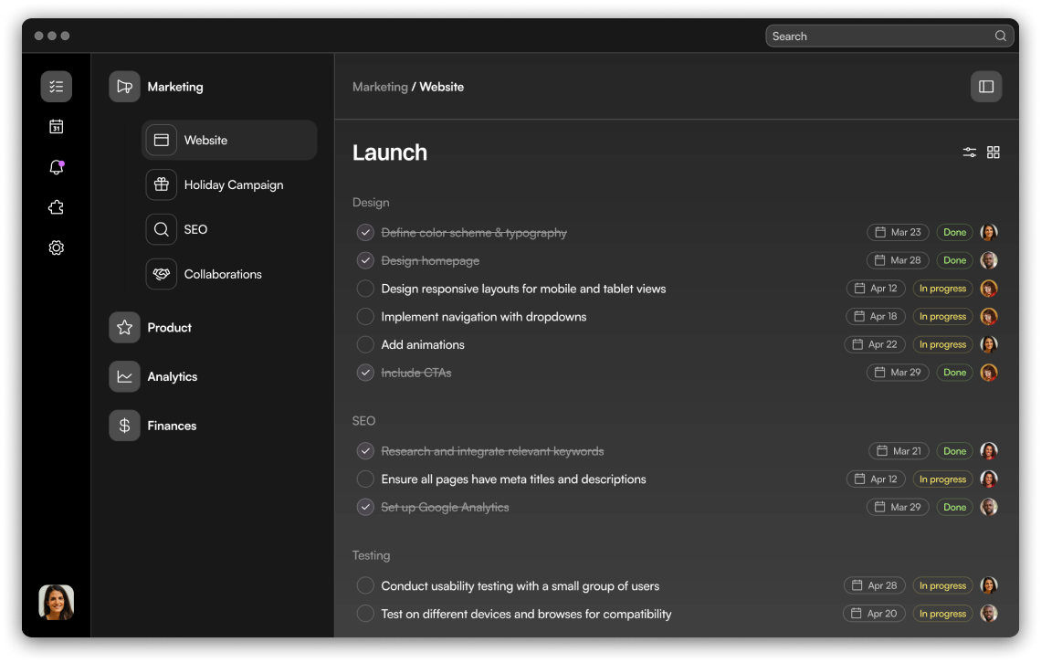 Product Overview Dashboard